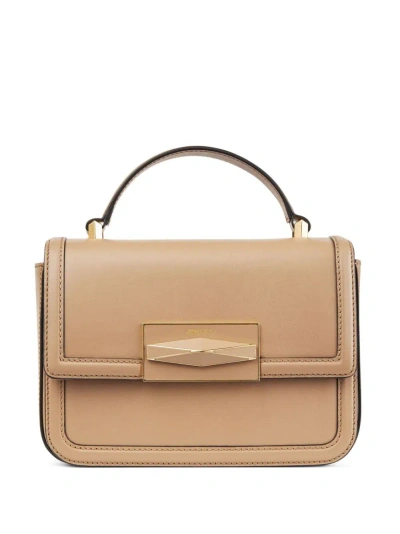 Jimmy Choo Diamond Leather Top-handle Bag In Brown