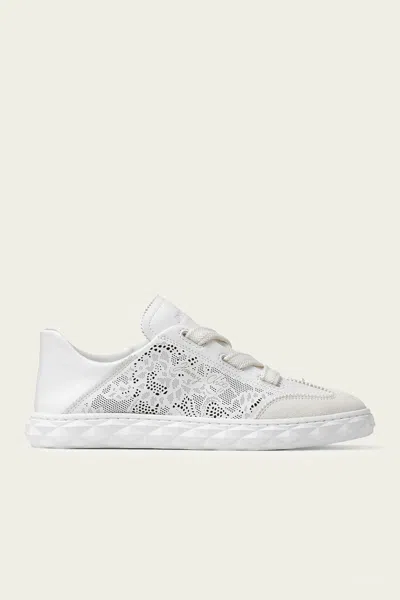 Jimmy Choo Diamond Light Flex F Perforated Trainers In White