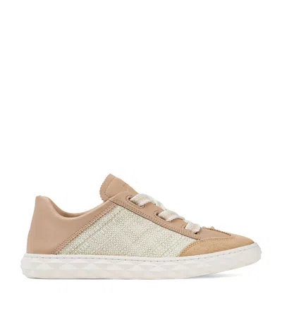 Jimmy Choo Diamond Light Flex Leather Woven Sneakers In Brown