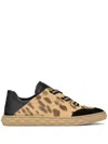 Jimmy Choo Light Leather Animal Print Sneakers In Black