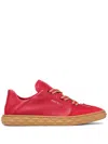 Jimmy Choo Womens V Ruby Red Diamond Light Logo-embossed Leather Low-top Trainers In Red