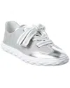 Jimmy Choo Diamond Light Flex/f Glitter & Leather Sneaker In Silver