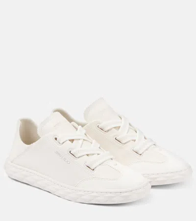 Jimmy Choo Diamond Light Flex/f Leather Sneakers In White