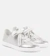 Jimmy Choo Diamond Light Flex Glittered Sneakers In Silver