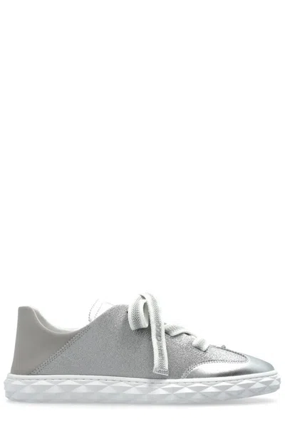 Jimmy Choo Diamond Light Flex Glittered Sneakers In Silver