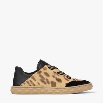 Jimmy Choo Diamond Light Flex Leather Sneakers In V Natural/black