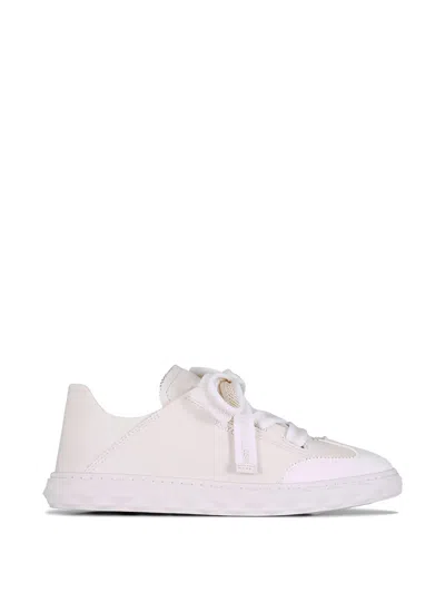Jimmy Choo Diamond Light Leather Sneakers In Neutral