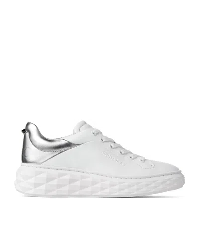 JIMMY CHOO DIAMOND LIGHT MAXI LEATHER SNEAKERS 