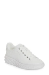 Jimmy Choo Womens V White Diamond Light Maxi Branded Leather Low-top Trainers In White/white