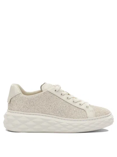 Jimmy Choo Diamond Light Maxi Sneakers & Slip-on Gold In White