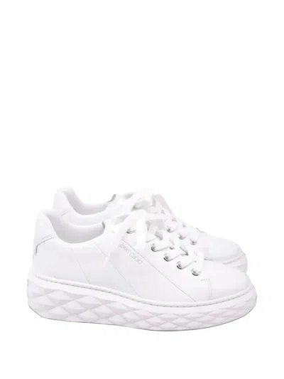 Pre-owned Jimmy Choo Diamond Light Maxi Sneakers In White