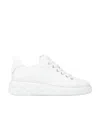 Jimmy Choo Diamond Light/f Leather Sneakers In White
