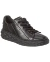 Jimmy Choo Diamond Light Maxi/f Knit & Leather Sneaker In Black