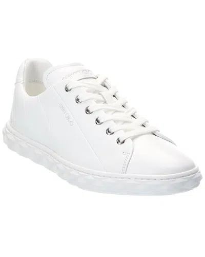 Jimmy Choo Diamond Light/f Leather Sneaker In White