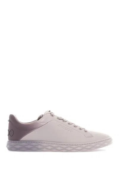 Jimmy Choo Light Grey Leather Diamond Light Sneakers