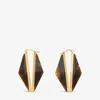 Jimmy Choo Diamond Link Earring In Gold/braun Mix