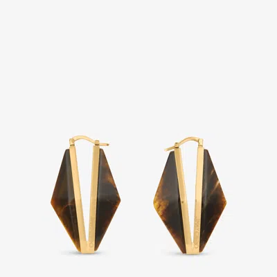 Jimmy Choo Diamond Link Earring In Gold/braun Mix