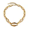 Jimmy Choo Diamond Chain Necklace In Gold/brown Mix