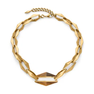 Jimmy Choo Diamond Link Necklace In Gold
