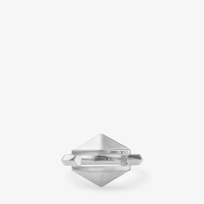 Jimmy Choo Diamond Link Ring In Metallic