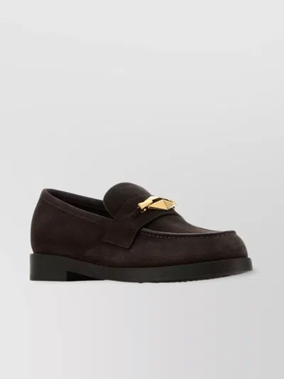 Jimmy Choo Diamond Loafers Gold-tone Hardware In Black