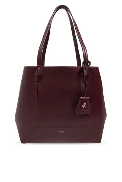 Jimmy Choo Diamond Logo Detailed Tote Bag In Brown