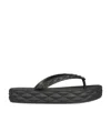 Jimmy Choo Diamond Embossed Rubber Platform Flip Flops In Black