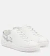 Jimmy Choo Diamond Maxi Crystal Leather Sneakers In White