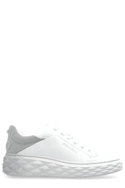Jimmy Choo Diamond Maxi Glitter Trainers In White