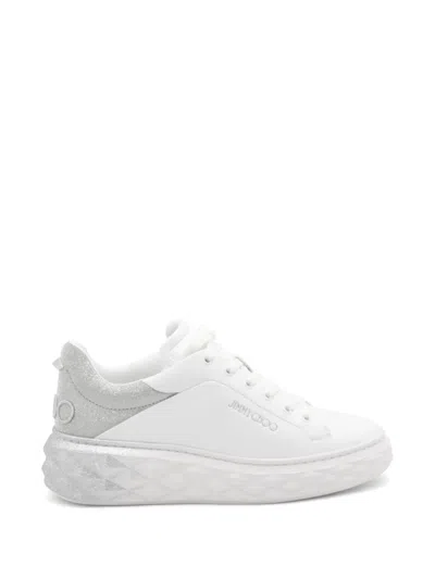 Jimmy Choo Diamond Maxi Glitter-detail Sneakers In White