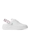 Jimmy Choo Woman Sneakers White Size 11 Leather In White