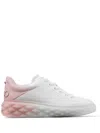 Jimmy Choo Diamond Maxi Leather Sneakers In White