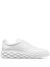 Jimmy Choo Diamond Maxi Leather Sneakers In White