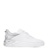 Jimmy Choo Low Top Leather Sneakers With Metallic Heel In White