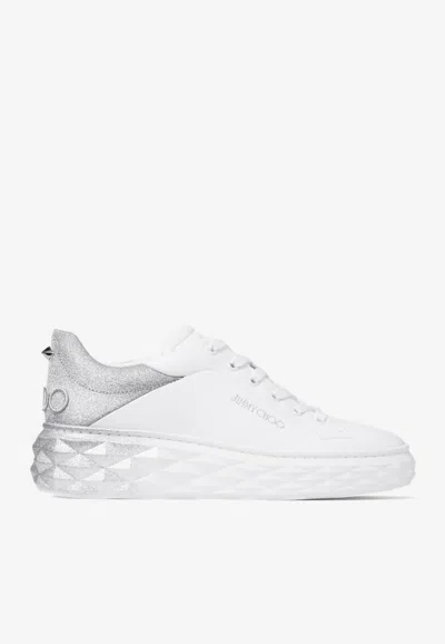 Jimmy Choo Diamond Maxi Low-top Sneakers In White