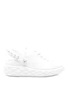 Jimmy Choo Women Diamond Maxi Pearl Leather Slippers In White