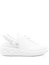 Jimmy Choo Pearl Platform Round Slingback Sneakers In White