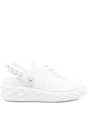 Jimmy Choo Pearl Platform Round Slingback Sneakers In White