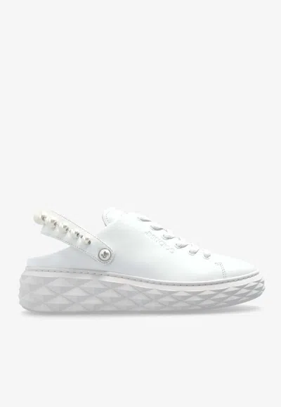 Jimmy Choo Diamond Maxi Slingback Sneakers In White