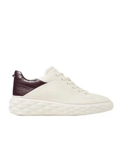 Jimmy Choo Round Toe Sneakers In White