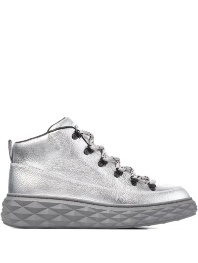 Jimmy Choo Diamond Maxi Sneakers In Silver
