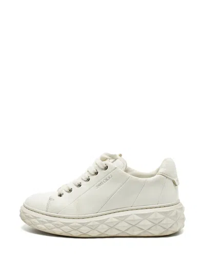 Pre-owned Jimmy Choo Diamond Maxi Sneakers In White