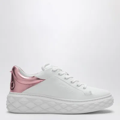 JIMMY CHOO DIAMOND MAXI WHITE/PINK METALLIC SNEAKER