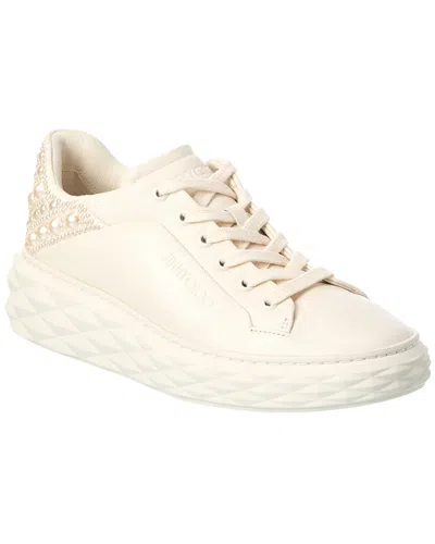 Jimmy Choo Diamond Maxi/f Ii Leather Sneaker In White