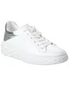 Jimmy Choo Womens  Diamond Maxi Brand-embossed Leather Low-top Trainers In White