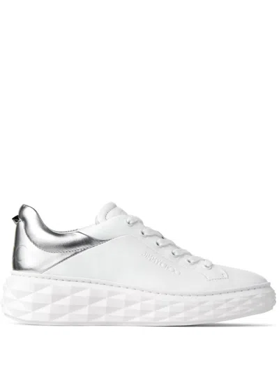 JIMMY CHOO DIAMOND MAXI/F II LEATHER SNEAKERS
