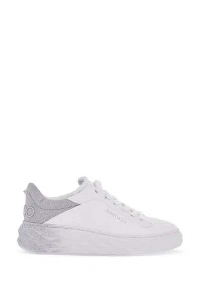 Jimmy Choo Diamond Leather Ombre Low-top Sneakers In White