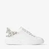 Jimmy Choo Diamond Maxi Crystal-embellished Sneakers In White