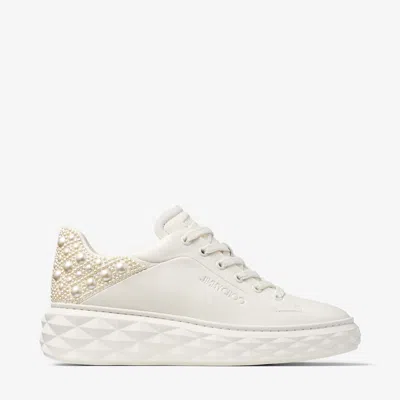 Jimmy Choo Diamond Maxi Pearl-embellished Sneakers In X Latte Mix