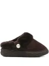 Jimmy Choo Diamond Maxi Suede-shearling Mules In Brown